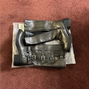 Charcoal Black Buckle Boots